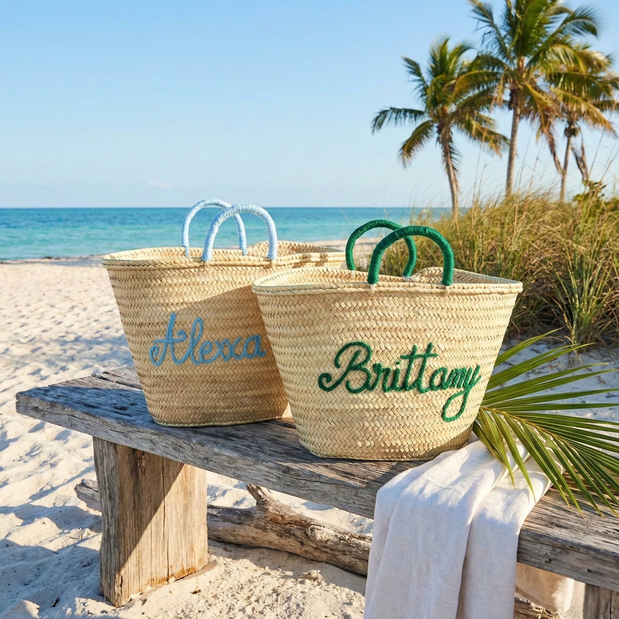 MIRAMAR Store – Saco de praia por atacado – Saco de Palha Personalizado com Pompom