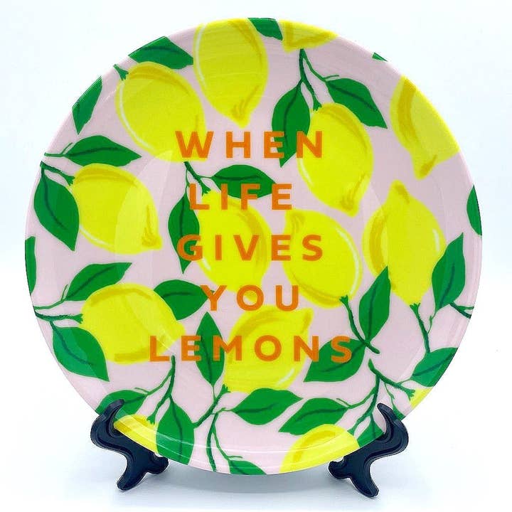 8 Inch Plate, When Life Gives You Lemons by Pearl & Clover for wholesale by ART WOW