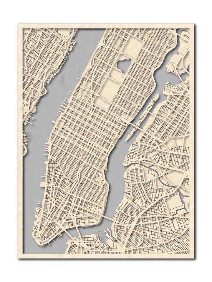 Manhattan, NY City Map for wholesale by Catahoula Sign Co.