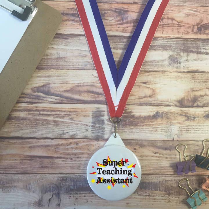 Super Teaching Assistant Medal for wholesale by Dios Designs