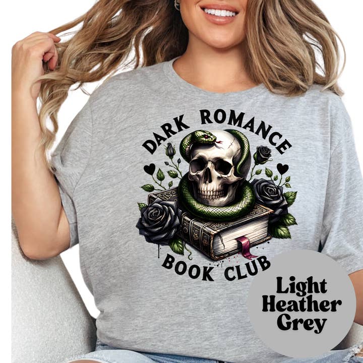 Purely Bookish – wholesale T-shirt (graphic) – women's – Dark Romance Book Club Shirt – Gothic Romance Reader Tee – Skull and Snake Bookish Graphic Tee – Spicy Book Lover Gift – Morally Gray Men Shirt4
