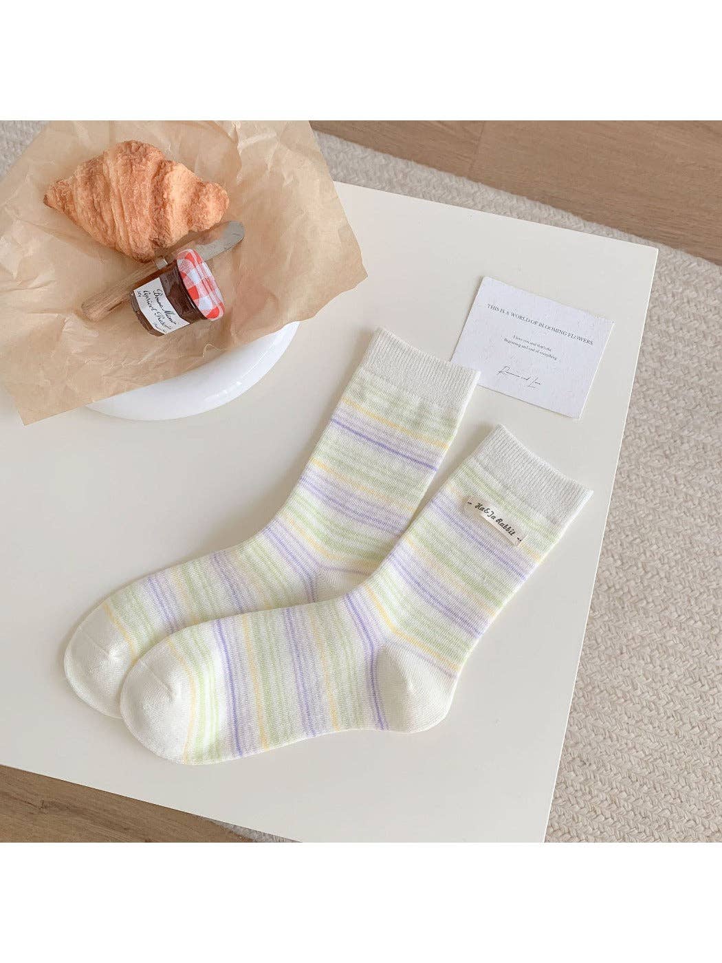 Funkyrel® Atzbranding Limited - Wholesale Socks - Women's - Rufia - Ice Cream Color Mid-Calf Socks0