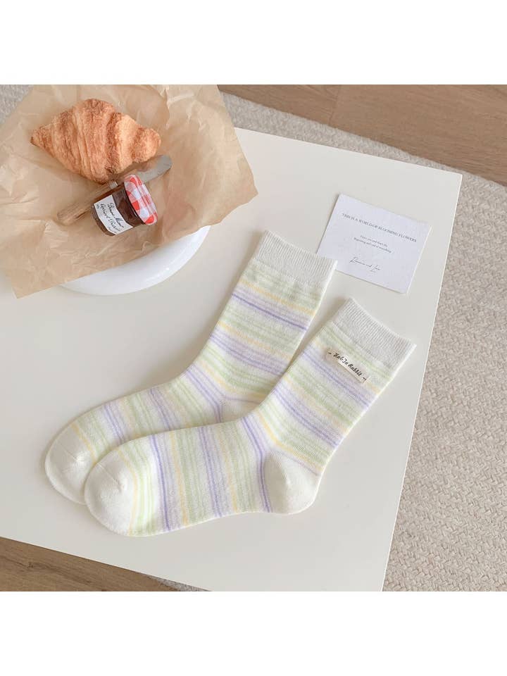 Funkyrel® Atzbranding Limited - Wholesale Socks - Women's - Rufia - Ice Cream Color Mid-Calf Socks