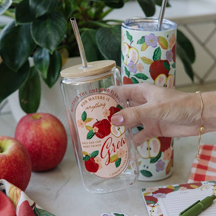 Apple Faith Glass Can for wholesale by Paper Farm Press