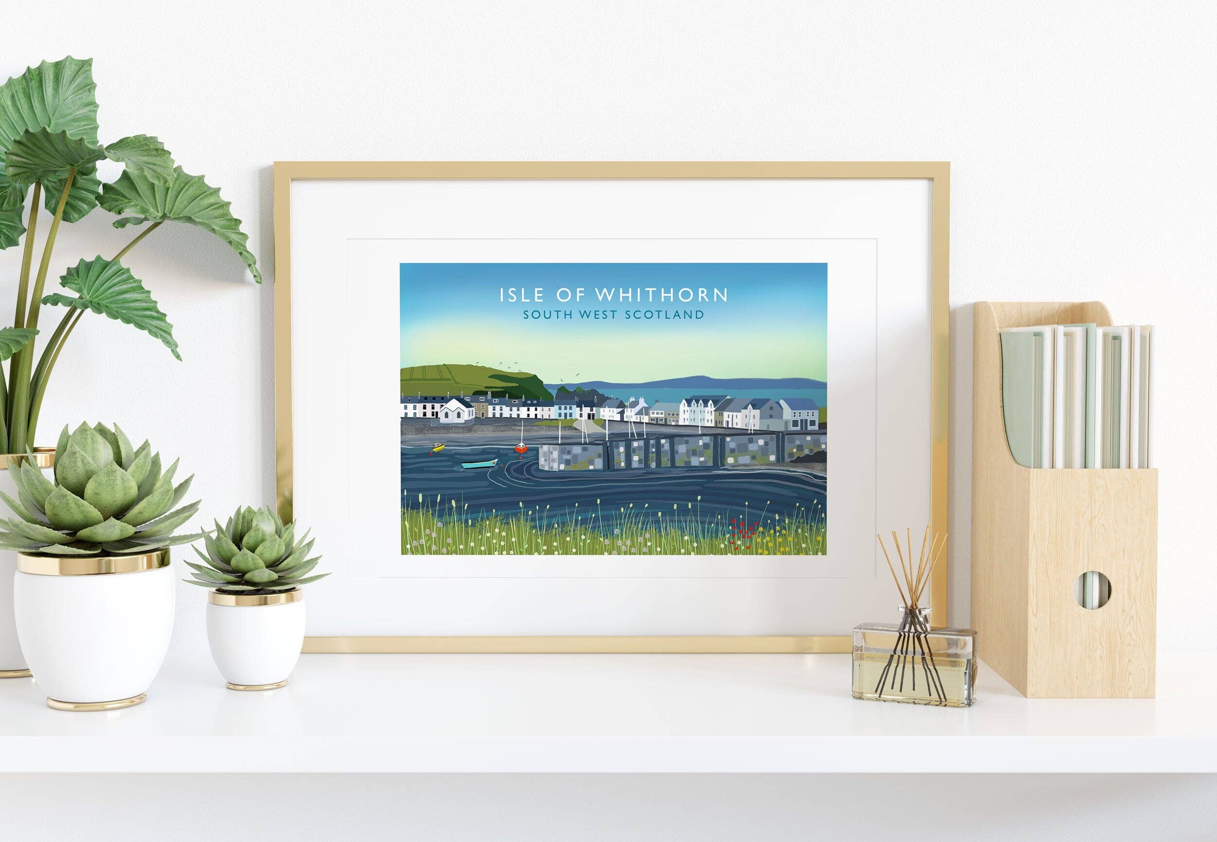 Galloway Arts - Wholesale Art Print - Isle of Whithorn Scottish Travel Poster  | Scottish Landscape | Wall Art | Made in Scotland | Quality Giclee Art Print signed by the Artist2