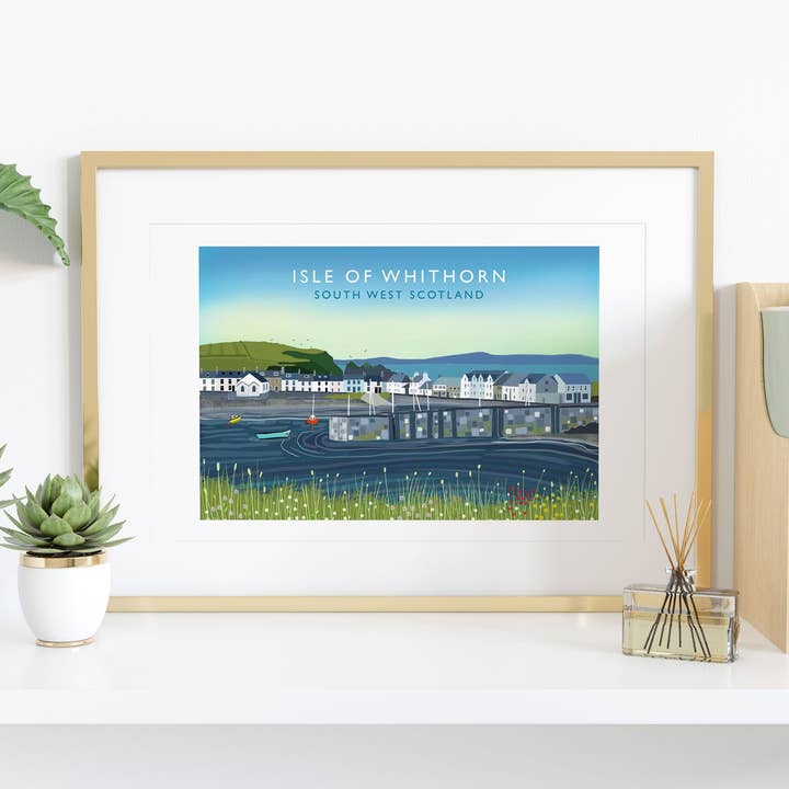 Galloway Arts - Wholesale Art Print - Isle of Whithorn Scottish Travel Poster | Scottish Landscape | Wall Art | Made in Scotland | Quality Giclee Art Print signed by the Artist2