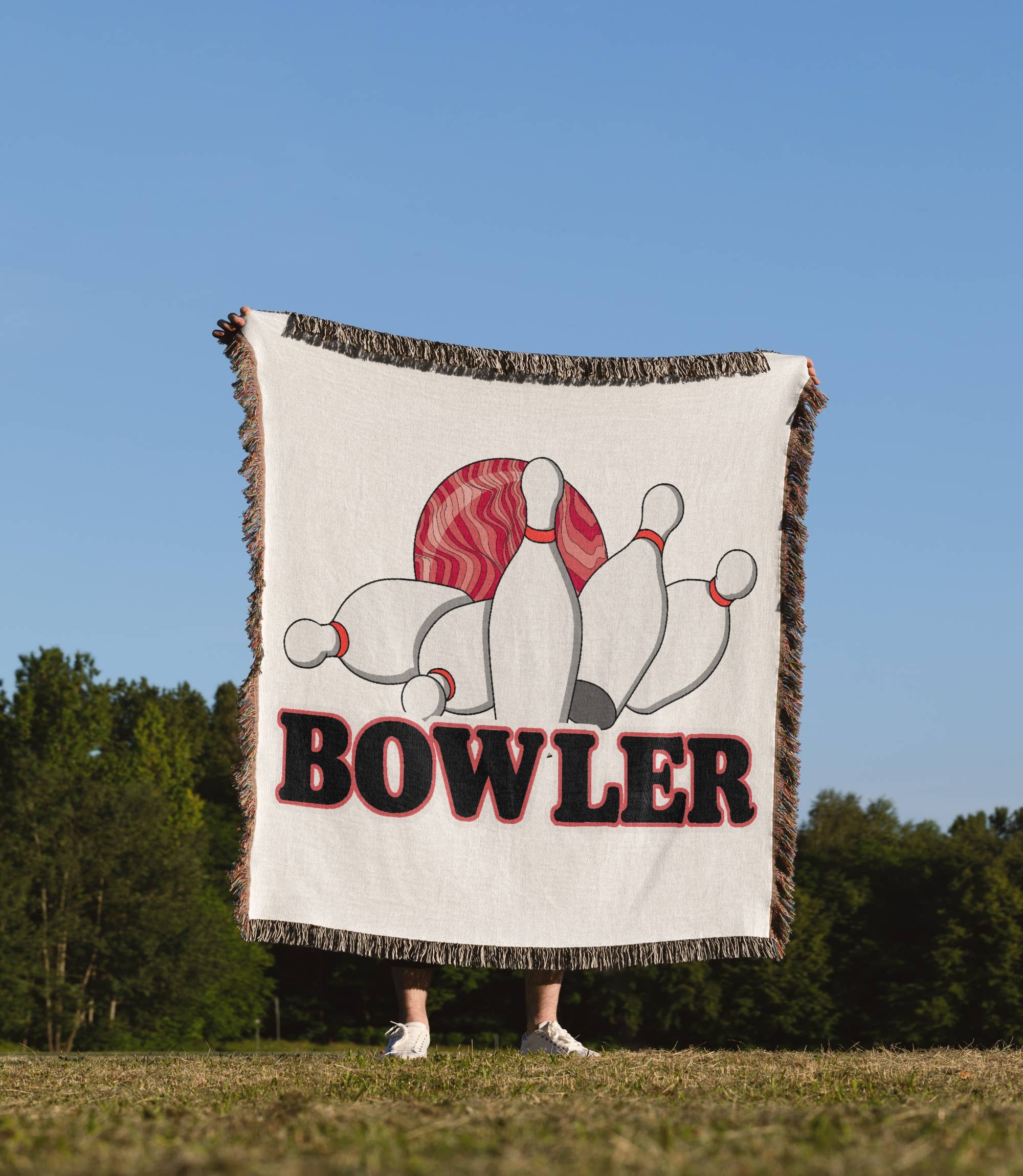 3dRose - Wholesale Throw Blanket - 3dRose, Bowler Bowling Ball and Pins Sports Design, Blanket1