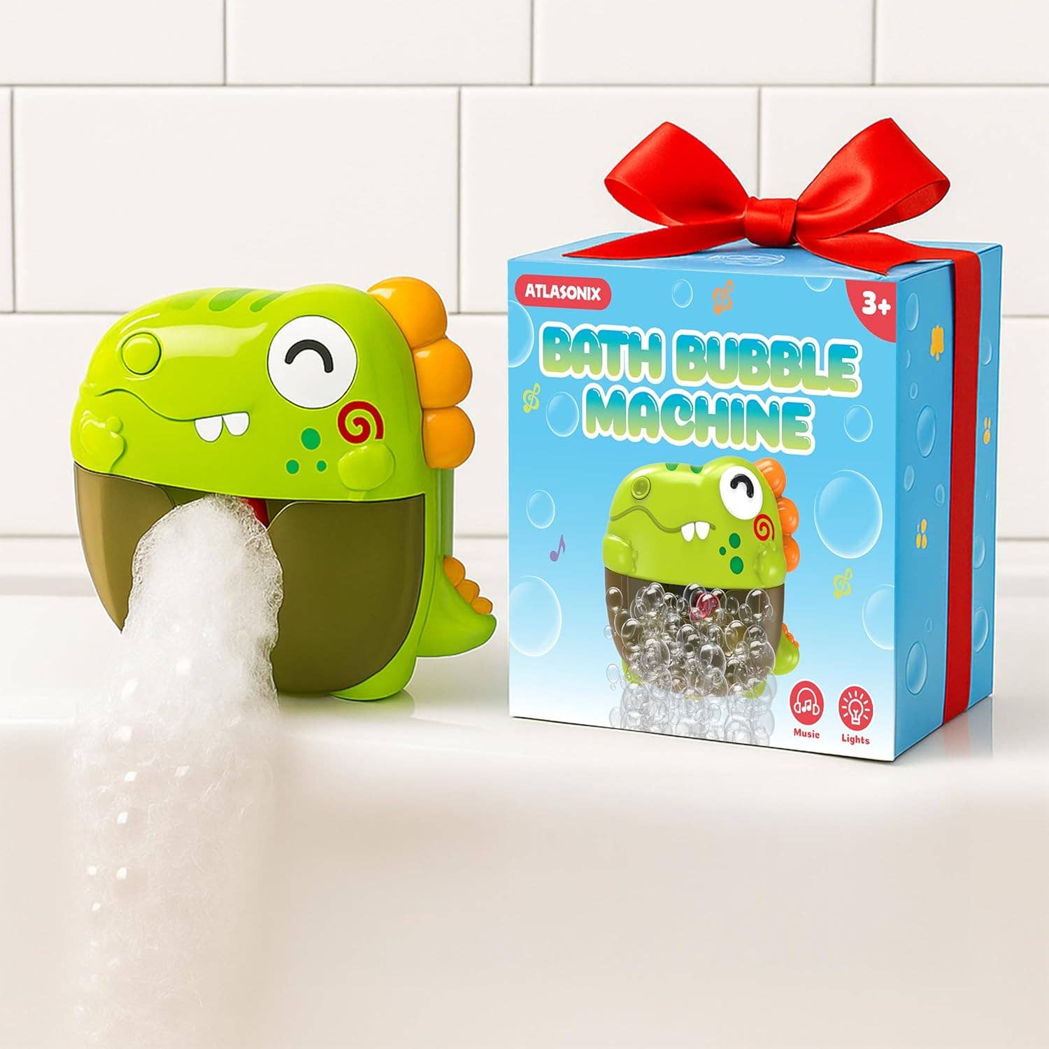 Atlasonix - Wholesale Bubble Wand - Kids - Bath Bubble Machine - Bubble Bath Maker with Lights & Music1