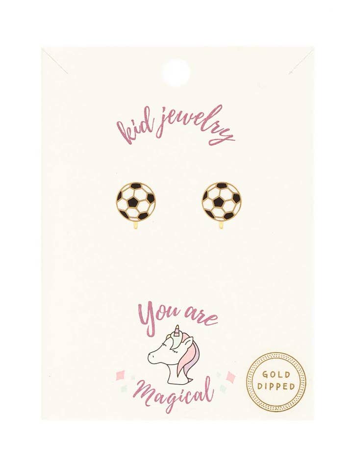 Oorbel met clip voor voetbal voor kinderen 27 voor wholesale door anbfashion