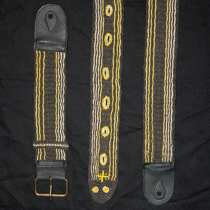Amazon Ecology - Wholesale Bag Strap - Women's - FAIR -TRADE HAND-MADE GUITAR STRAP - BLACK AFANINGA SNAKE PATTERN - WOVEN BY PERUVIAN AMAZON ARTISAN