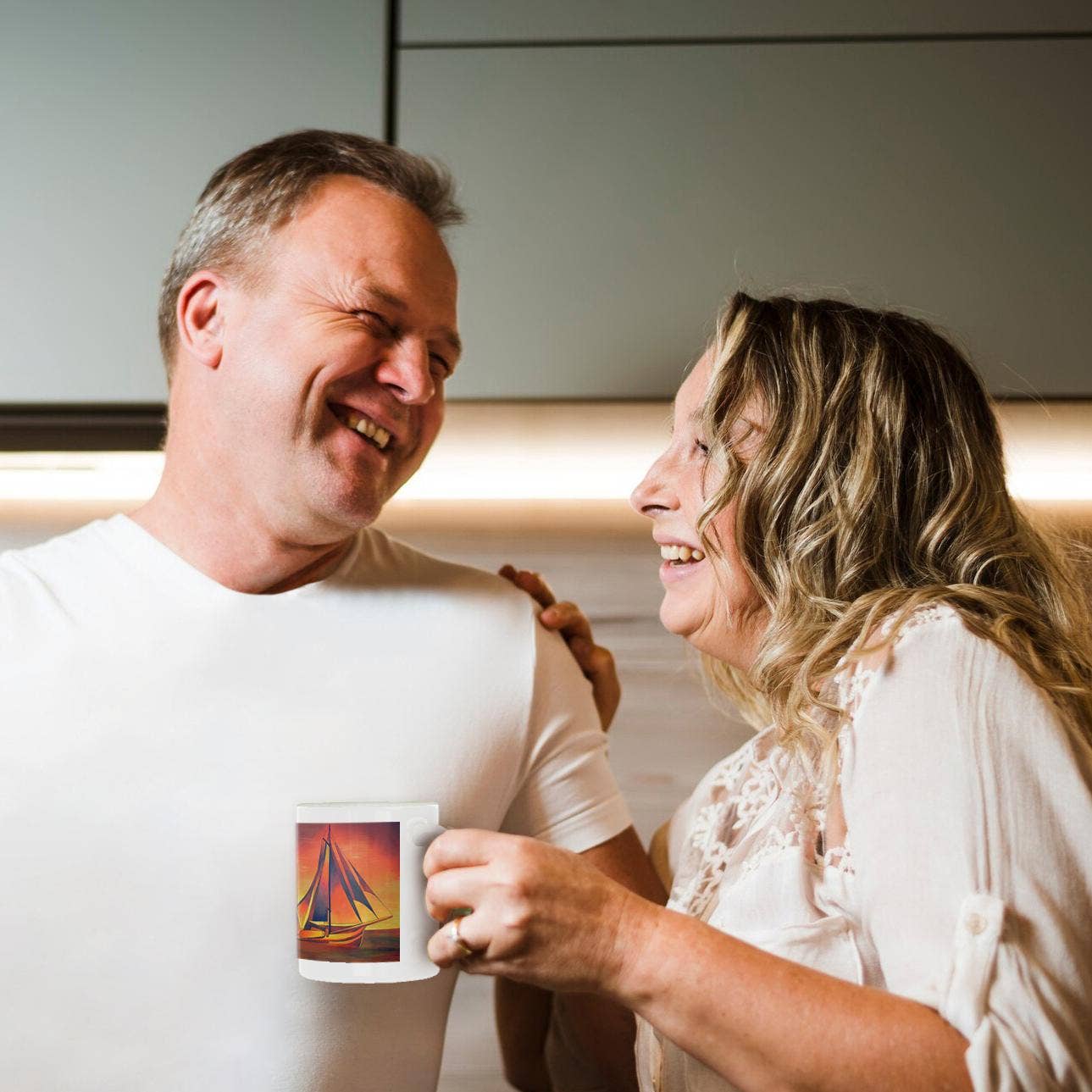 3dRose – wholesale Kaffekoppar – 3dRose, Sienna Segel vid Solnedgång, Mugg10