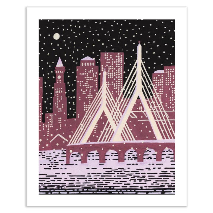 Zakim Bridge in the Snow for wholesale by Ohello Boston