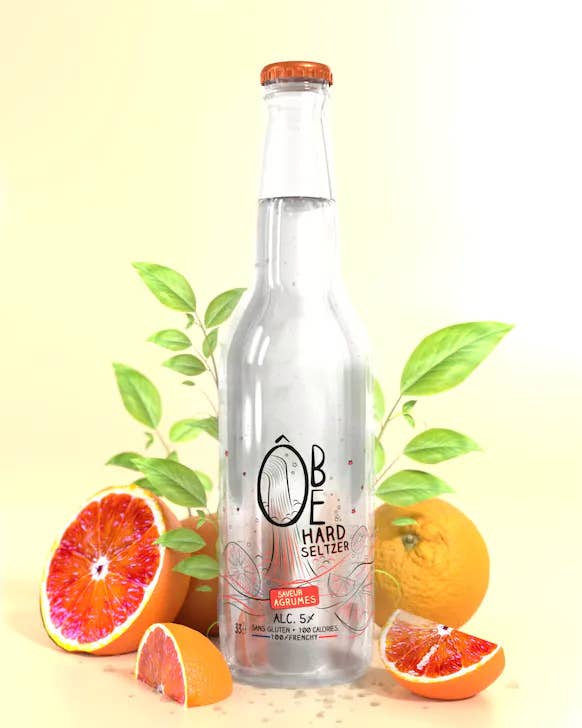 Ôbe Hard Seltzer - Wholesale Pre-Mixed/Ready-Made Alcoholic Drinks - ÔBE HARD SELTZER Citrus Flavor 33cL
