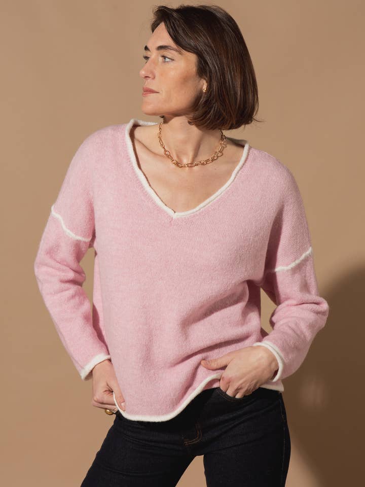 Emilie Kontraststickad Tröja för wholesale av Tilley & Grace