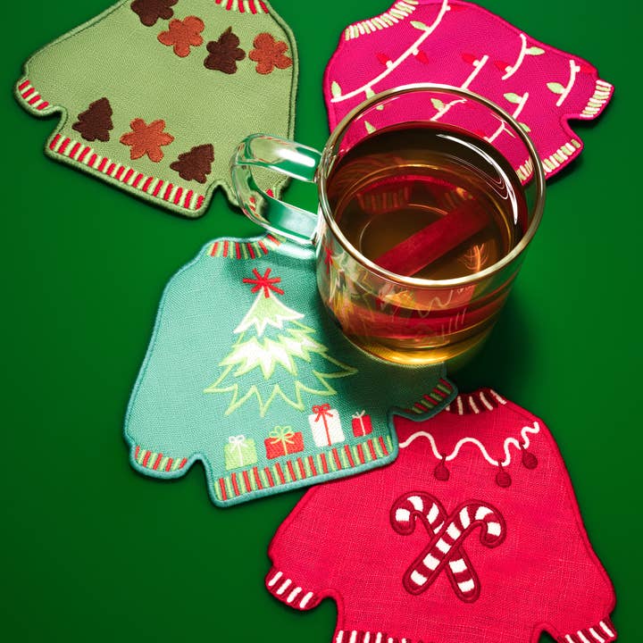 Piecework - Wholesale Dinner & Cloth Napkin - 🎄NEW🎄Ugly Sweaters Cocktail Napkins1