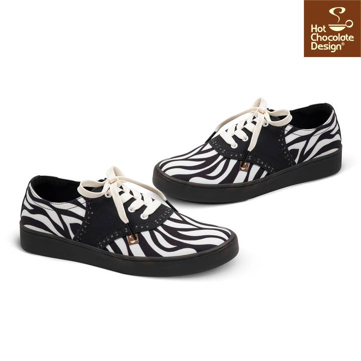 Popping Candy - Wholesale Lifestyle trainers – Women′s - Hot Chocolate Design - Saddle Sneakers - Zebra3