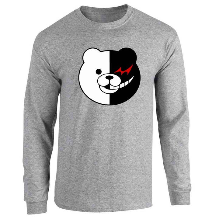 Dangan | Ronpa Monokuma Face Anime Shirt Long Sleeve for wholesale by Pop Threads