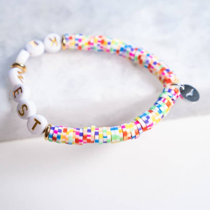 Haven - Wholesale Beaded Bracelet - Kids - Customizable Letter Bracelet - Polymer Clay - Kid Size10