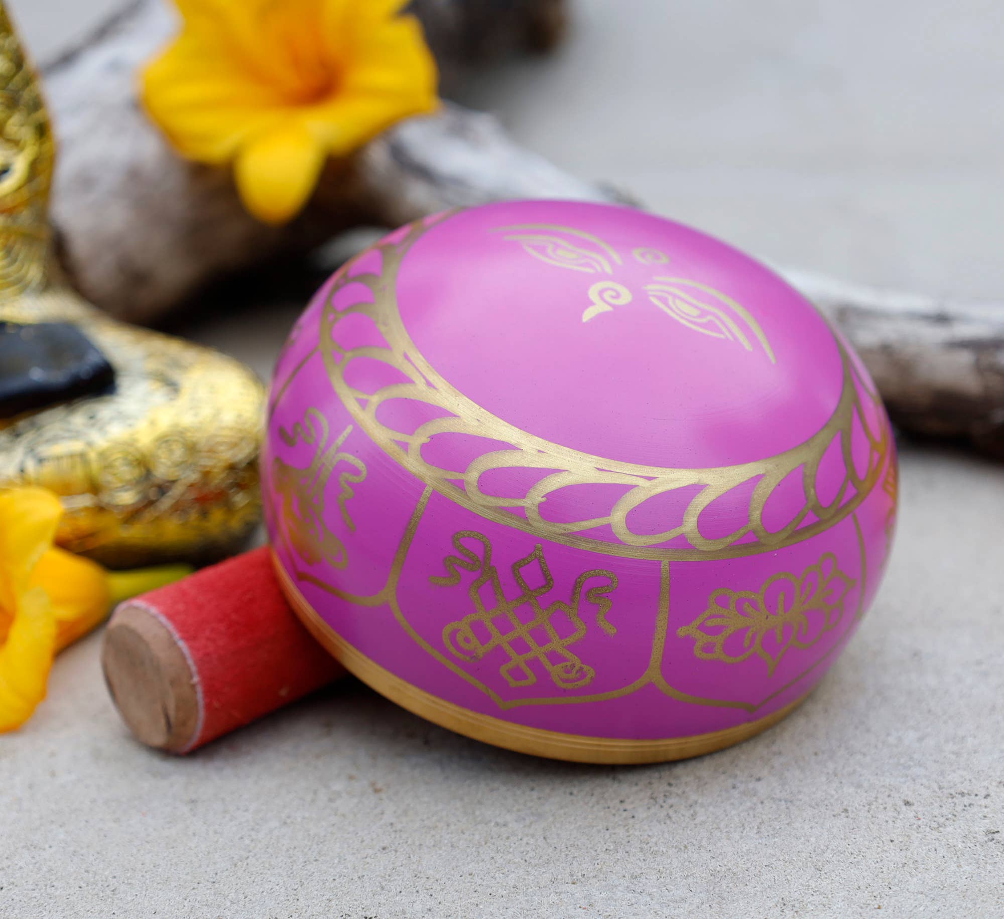 Lungta Imports - Wholesale Meditation Supplies - Singing Bowl Complete Set ~ 8 Lucky Symbols ~ For Meditation2