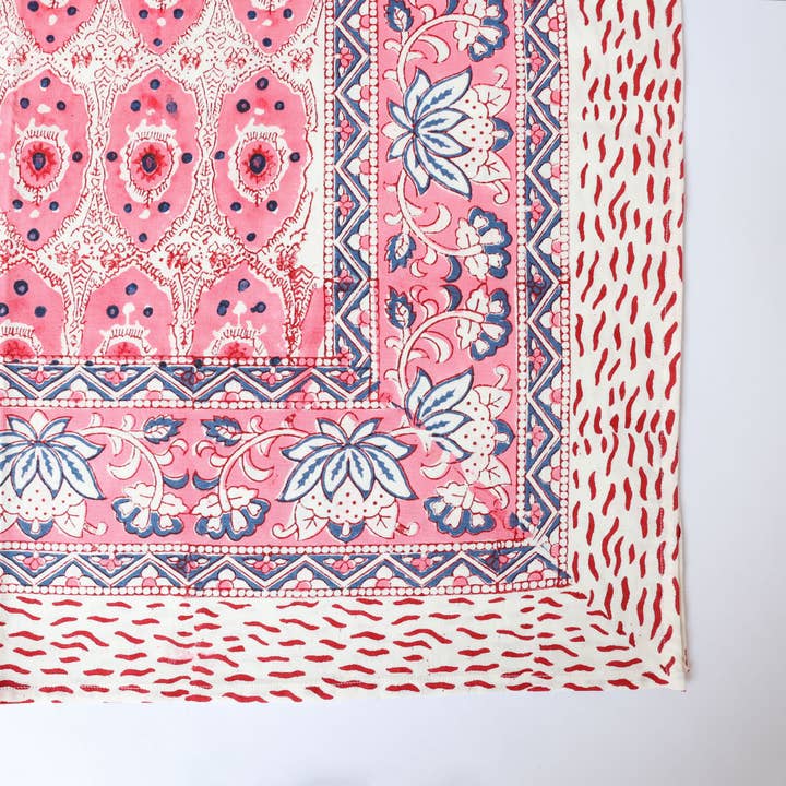 Pink Herald Tablecloth for wholesale by Polly Fenwick