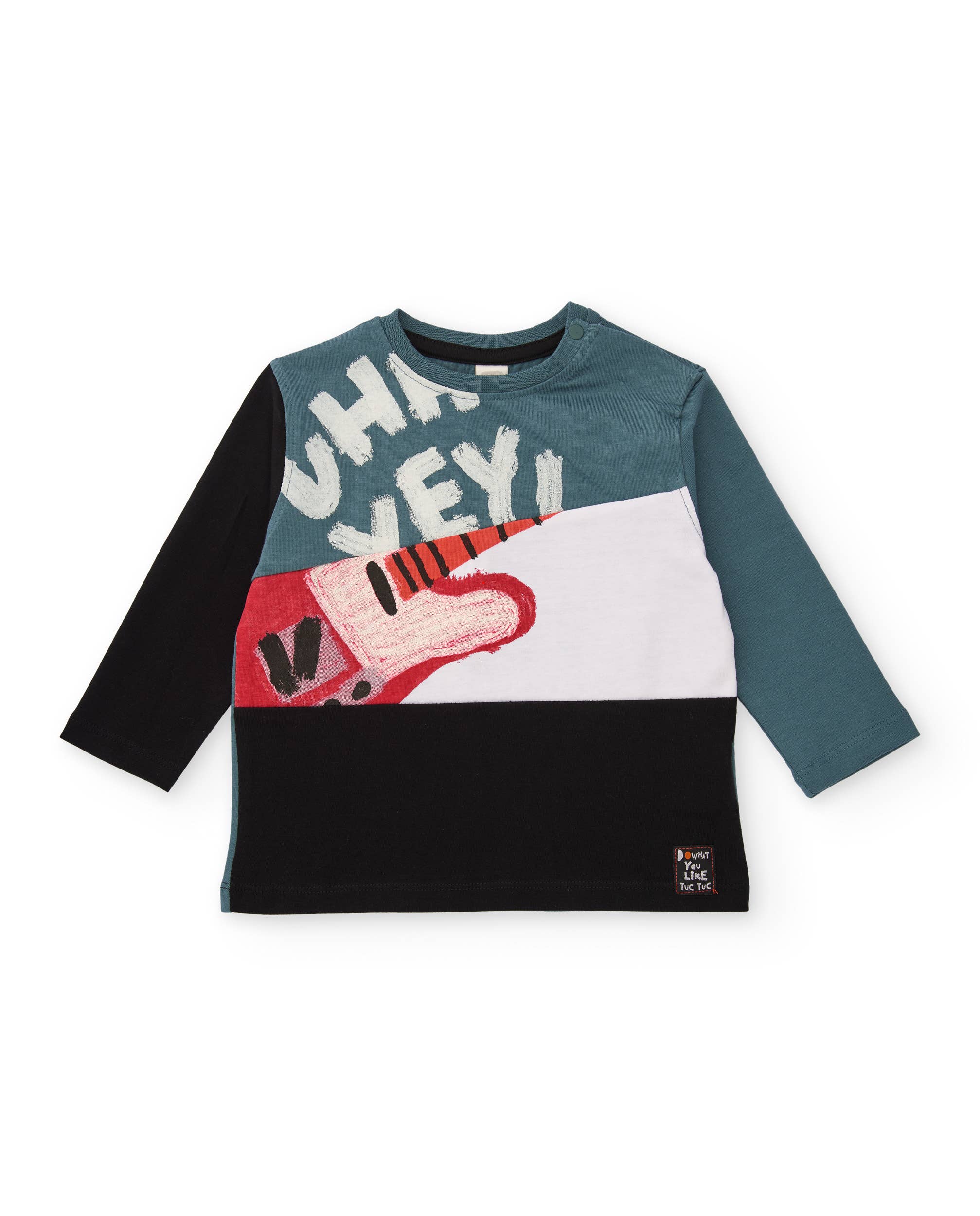 tuc tuc - Wholesale T-Shirt - Kids - Petrol blue children's T-shirt with guitar print