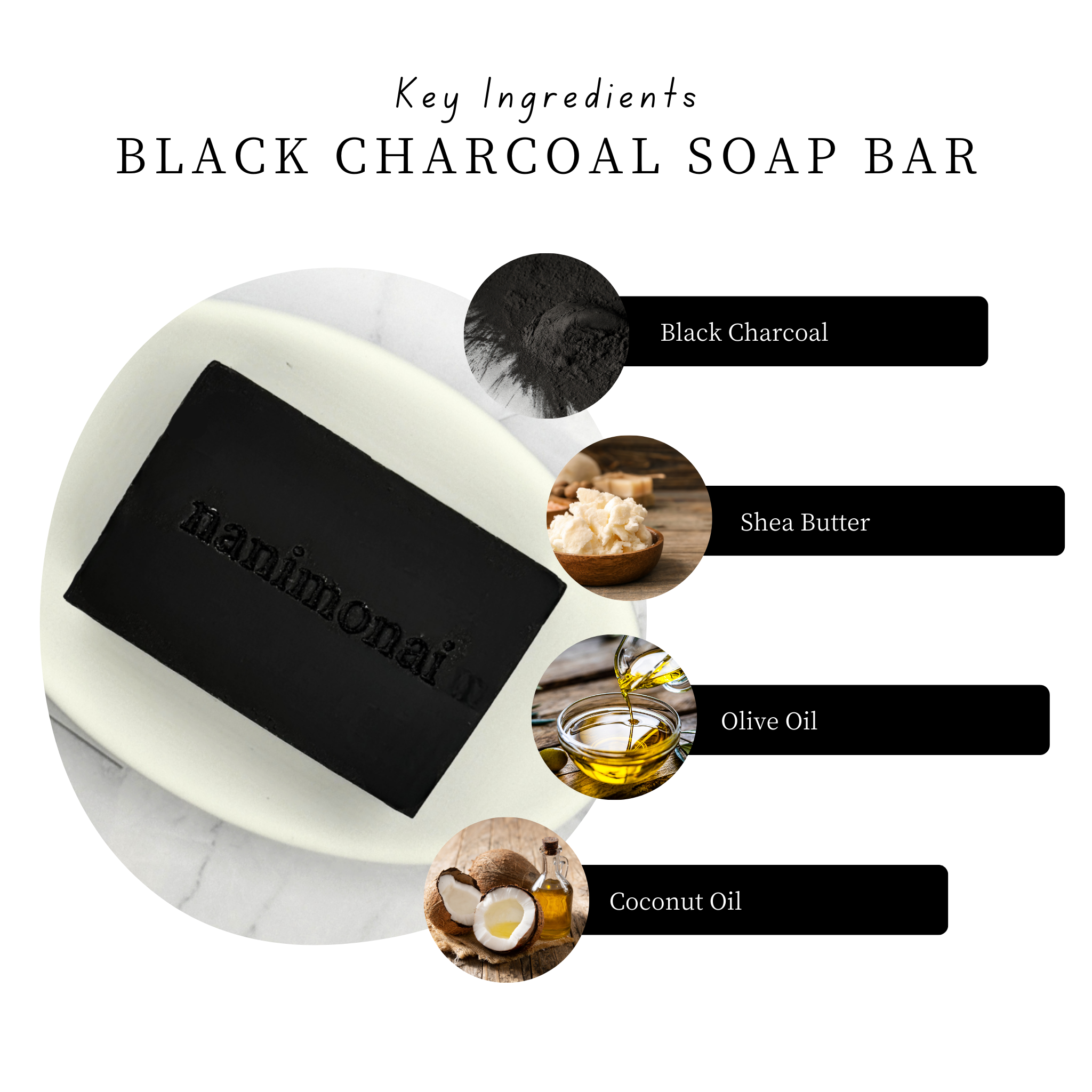 Nanimonai Skincare - Wholesale Bar Soap - Black Charcoal Soap Bar3