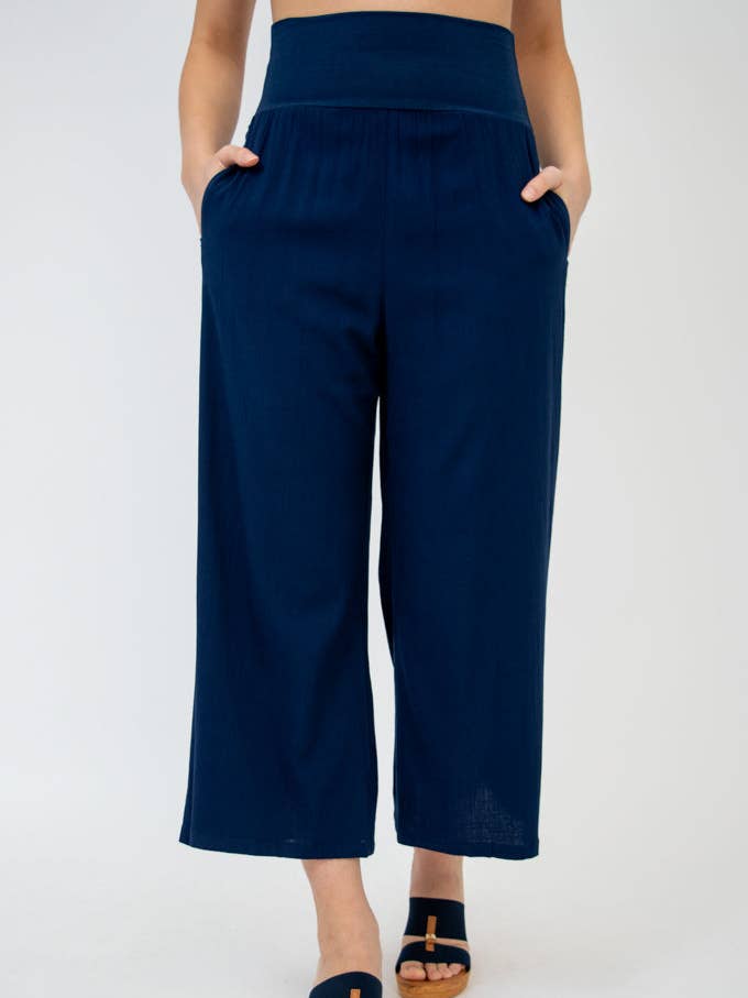 Landon Capri, Indigo, Linned Bambus for engroshandel hos Blue Sky Clothing Co LLC