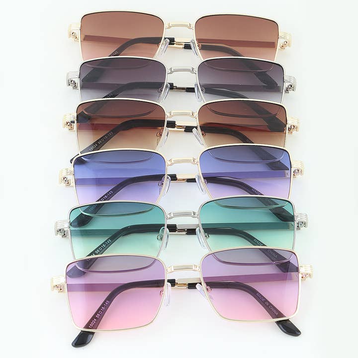 Occhiali da sole classici a blocco con lenti colorate brillanti per la vendita all'ingrosso da parte di 3AM BY H&D ACCESSORIES