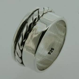 Anillo Edge Rope Spinner, plata de ley para venta al por mayor de Makers & Providers