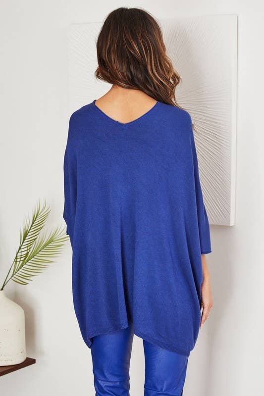 VENTI6 – Túnica - Mulher por atacado – TOP DE MALHA LEVE OVERSIZED COM DECOTE EM V DRAPEADO (2920)15