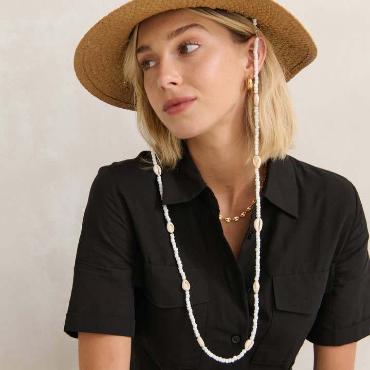 Angels Whisper Accessories - Wholesale Straw Hat - Women's - Seashells Cowboy Summer Hat