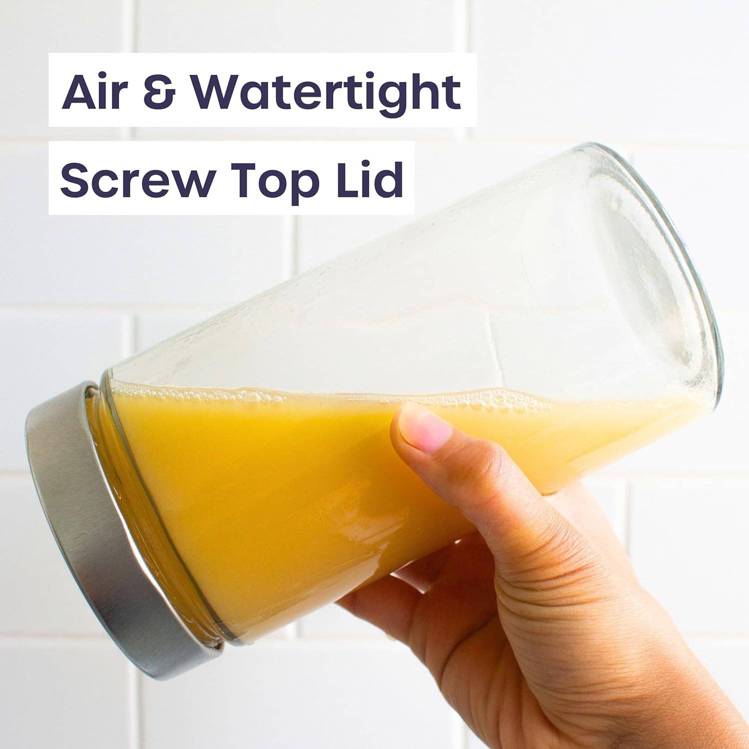 Jara Trading – wholesale Jar – Glass Mason Jars with Lids 750ml - 6 Pack, Leakproof Glass Bottles with Lids for Airtight Seal, Drinking Bottle Ideal for Smoothies, Milkshakes, Sauces, Food Storage, Juices, Beverages, Infused Water3