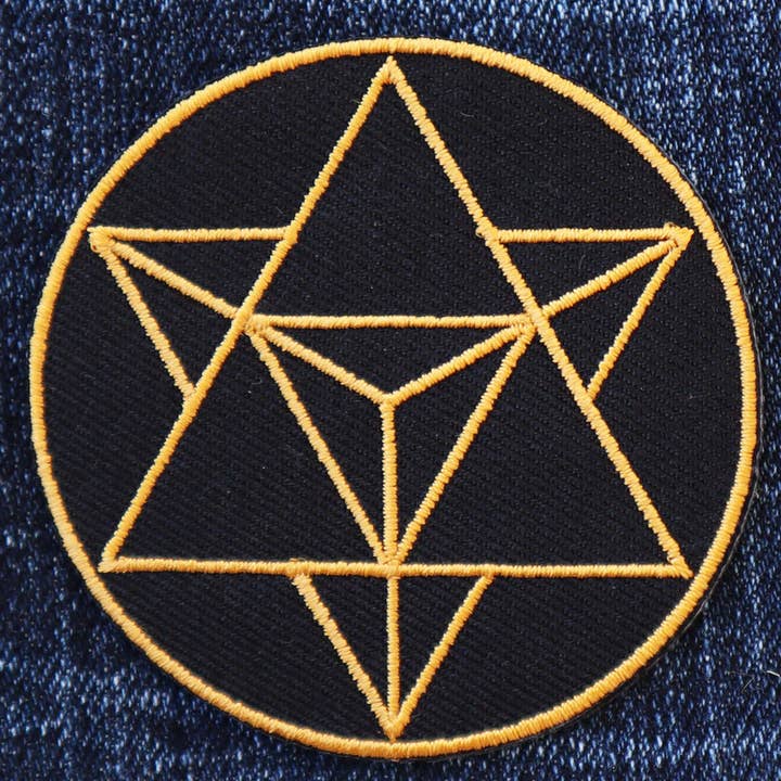 Tribal Trade GmbH - Wholesale Patch - Merkaba Sacred Geometry Star Tetrahedron Gold Patch2