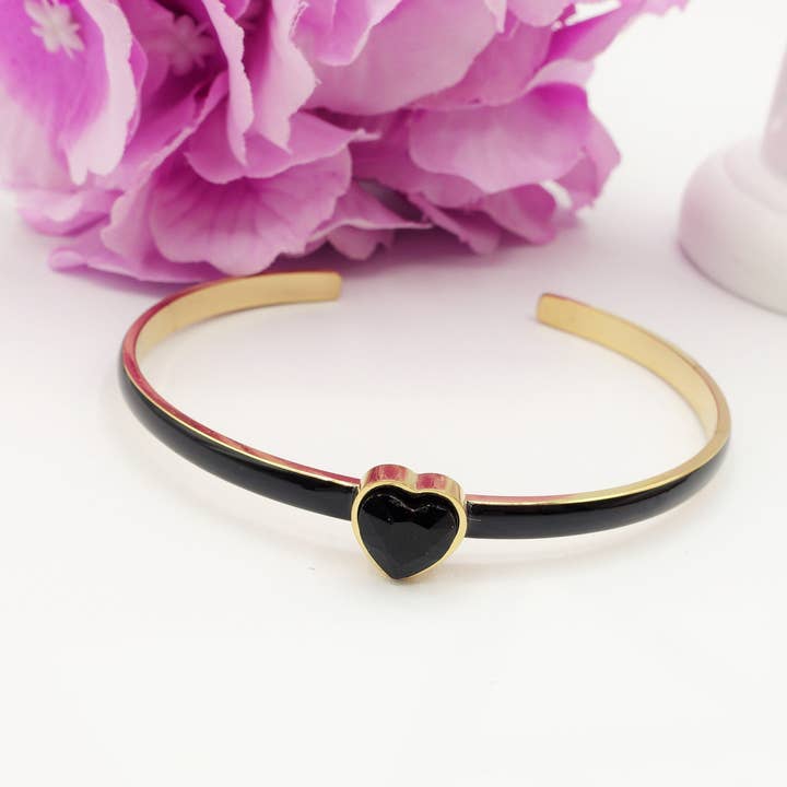 NERO BASE GOLD BELLE SET BLACK ~ ACCIAIO INOSSIDABILE - 3 Pezzi Orecchini, Anello e bracciale for wholesale on Faire1