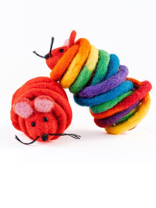 Cat in the Box LLC - Wholesale Pet Toy - Cat - Wool Mouse Cat Toy 6-Foot-Tail - all-red, rainbow, unicorn5