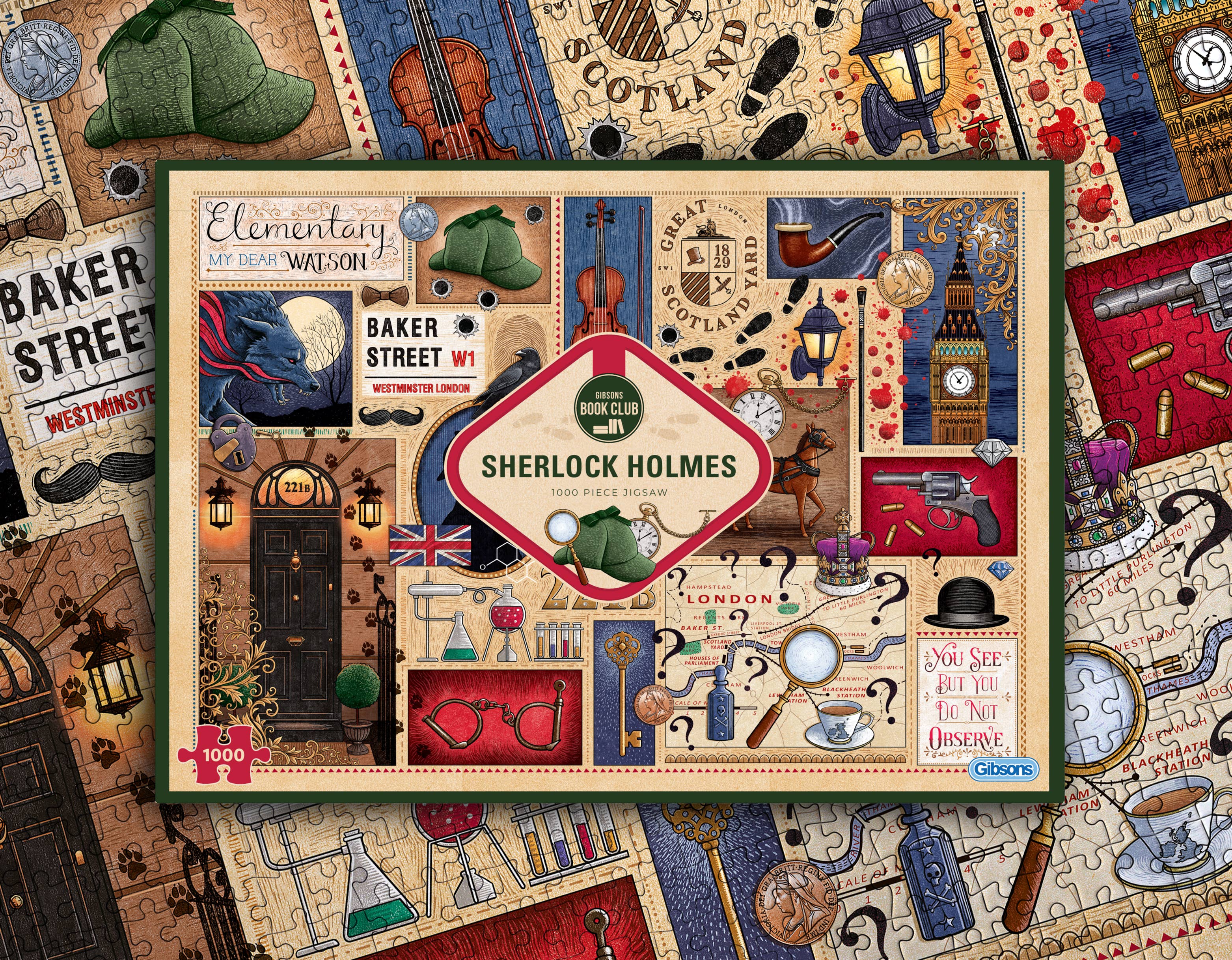 Gibsons Games Inc - Wholesale Puzzle - Adult - Book Club: Sherlock Holmes 1000 Piece Jigsaw Puzzle1