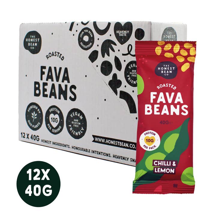 Roasted Fava Beans 'Chilli & Lemon' 40g for wholesale by The Honest Bean Co