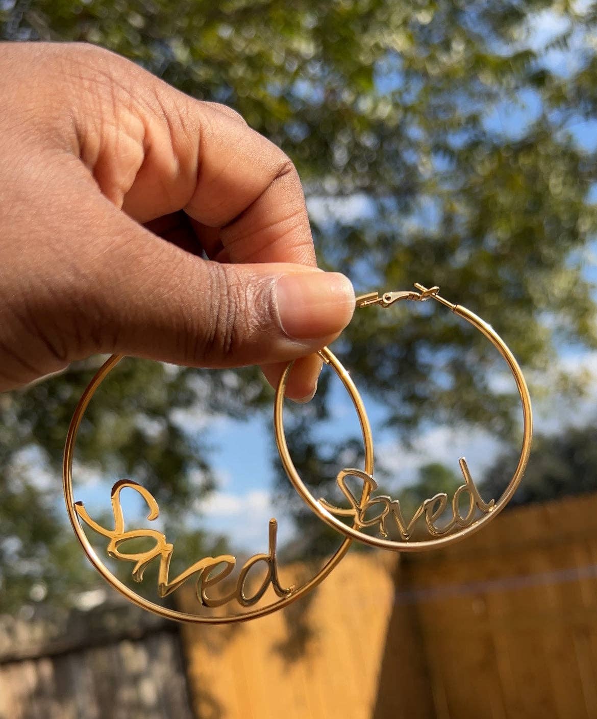 Adé & Grace - Wholesale Hoop Earrings - "Saved" Oversized Hoop Earrings3