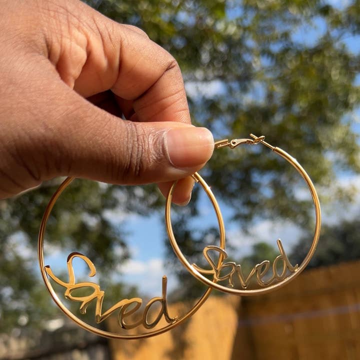 Adé & Grace - Wholesale Hoop Earrings - "Saved" Oversized Hoop Earrings3