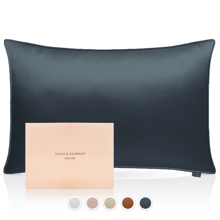 Silky Satin Pillowcase - Midnight for wholesale by GRACE & COMPANY