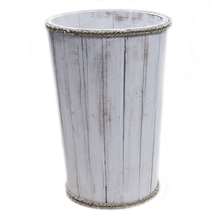 Ancient Wisdom – wholesale Plant pot – Lrg Nautical Display Tub - Whitewash 45x32cm
