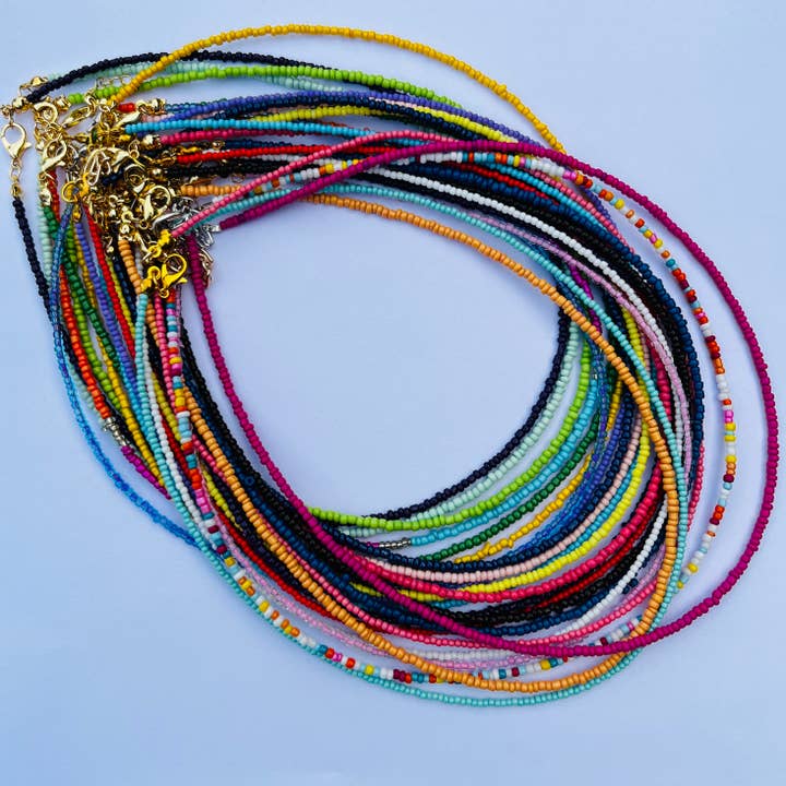 Loli - Wholesale Beaded/Pearl Necklace - Boho Beaded Necklace Set of 24 | Multicolor Layering Jewelry2
