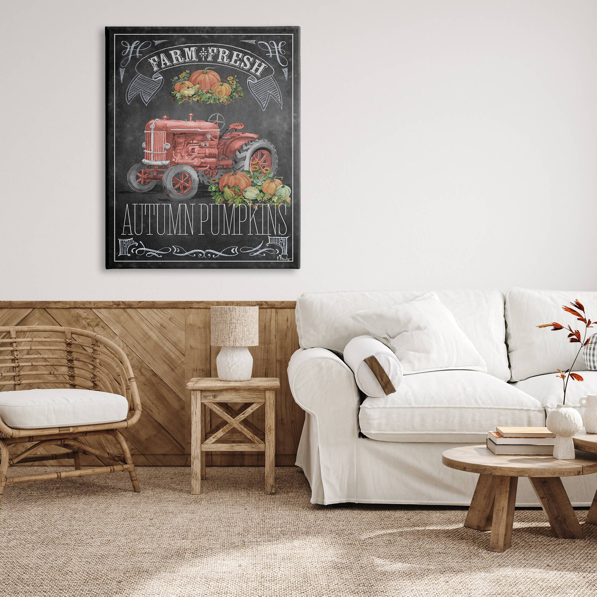 Stupell Industries - Wholesale Canvas Art - Autumn Tractor Chalkboard Canvas11