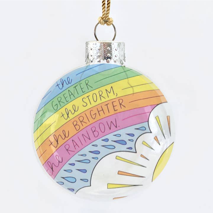 Brighter the Rainbow See-Through Glass Holiday Ornament for wholesale by Skel & Co