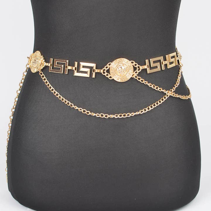 Metal Chain Belt for wholesale by 3AM BY H&D ACCESSORIES