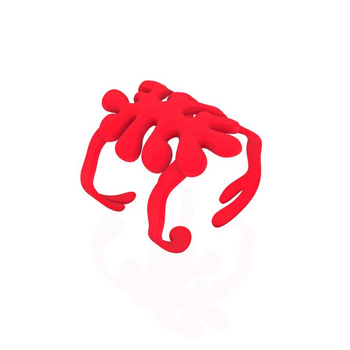 RED puffy CORAL cuff bracelet for wholesale by Ree Gallagher Jewelry