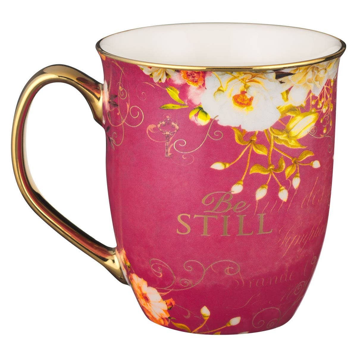 Christian Art Gifts - Wholesale Coffee Mug - Mug Pink/White Butterfly Be Still Ps. 46:101