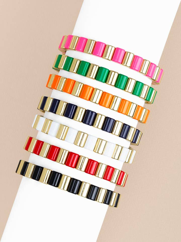 Emalj Tile Stretch armband för wholesale av ZENZII Jewelry