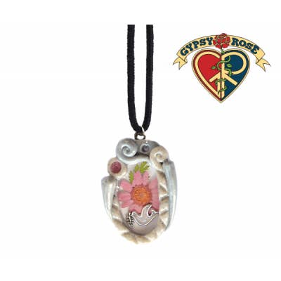 Clay Daisy and Bird Necklace for wholesale by Gypsy Rose