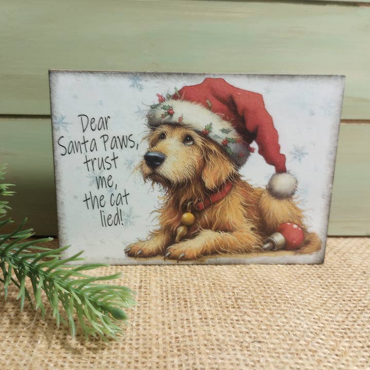 Christmas with Dogs - The Cat Lied for wholesale by Bluegrass Burlap Co